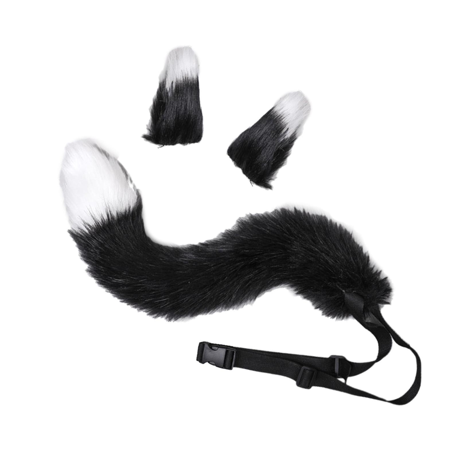 2 Set Ears and Tail Set Costume Accessories Headdress for Kid's Party Stage Performance