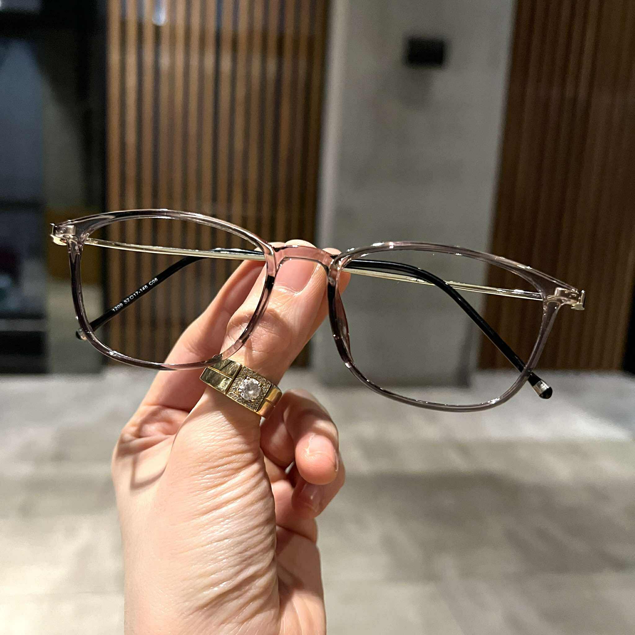 Kính Mắt bầu form nhỏ gọng kim loại tăm nhẹ cao cấp cho nam nữ