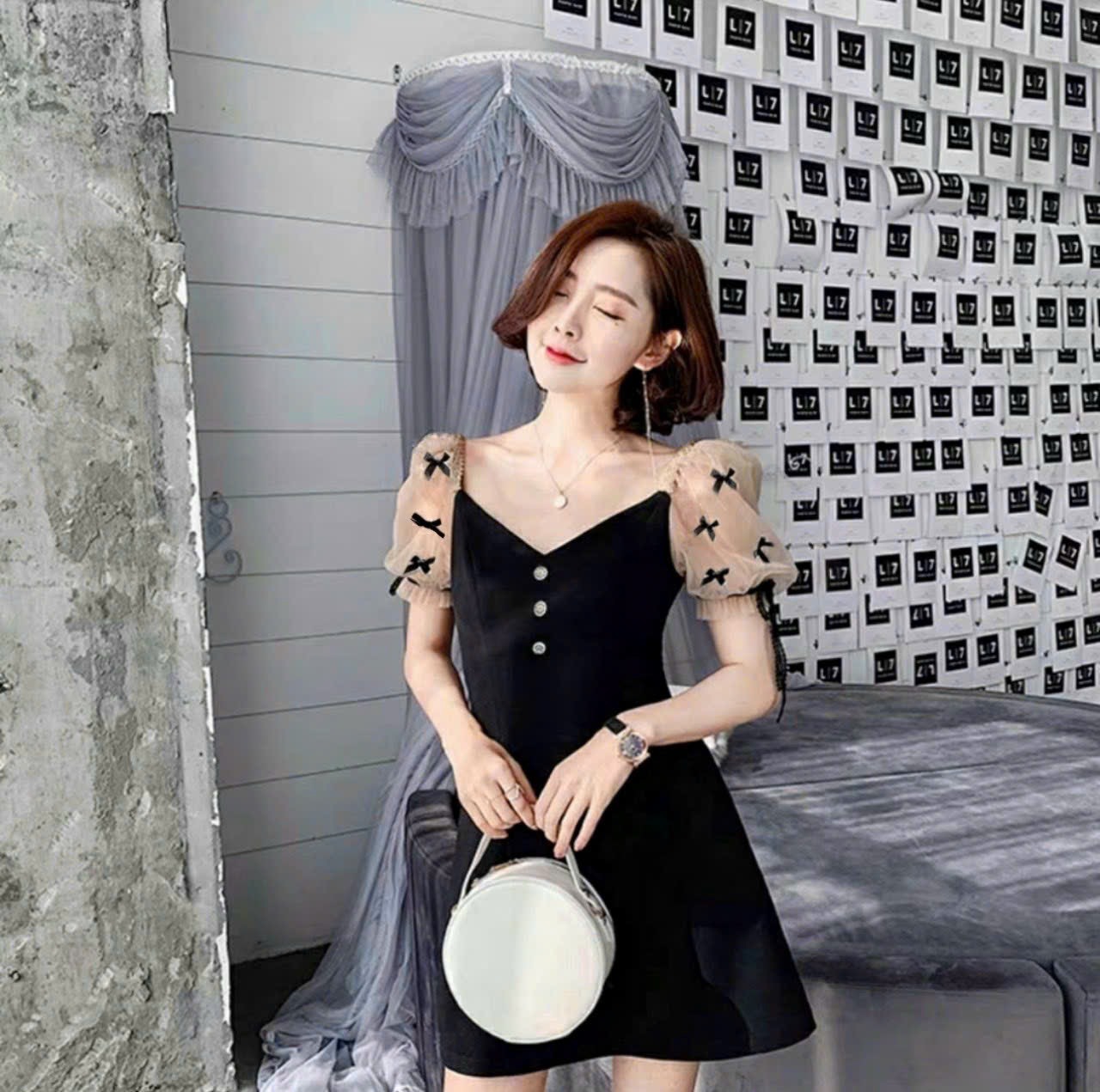 ĐẦM UMI PHỐI LƯỚI MÀU Y HÌNH