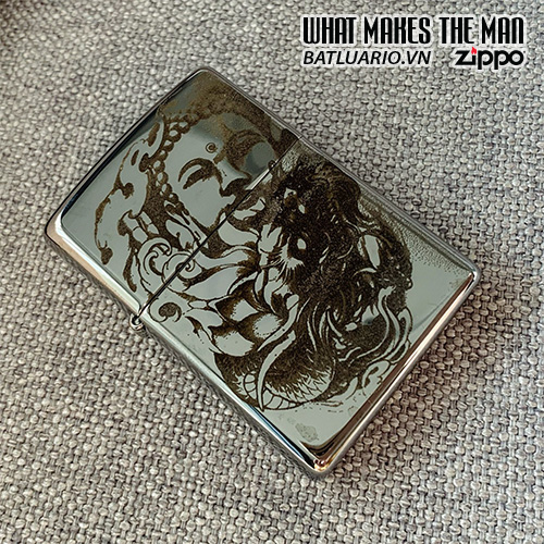 Bật Lửa Zippo 250 Khắc Đức Phật Và Rồng – Zippo 250.Phatrong