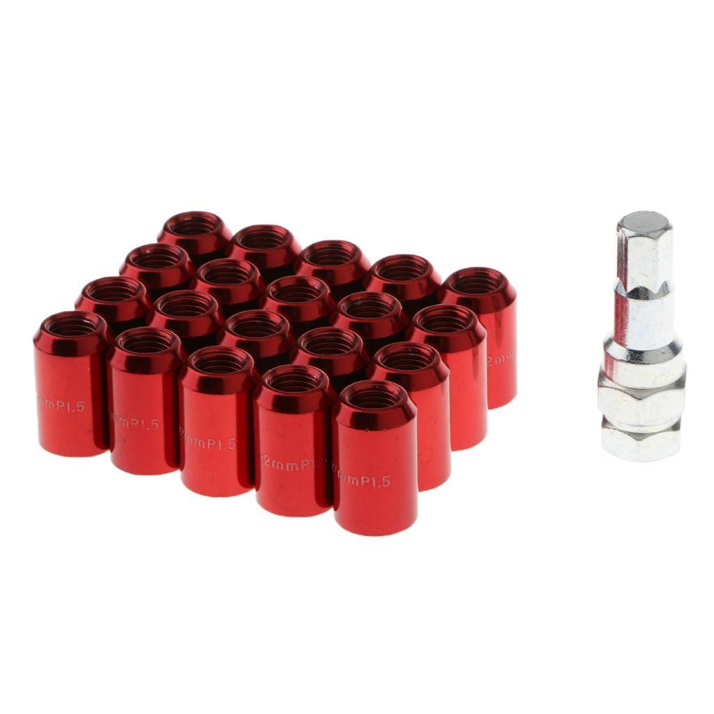 20 Pieces Universal M12x1.5MM Wheel Rim Lug Nuts for Removal