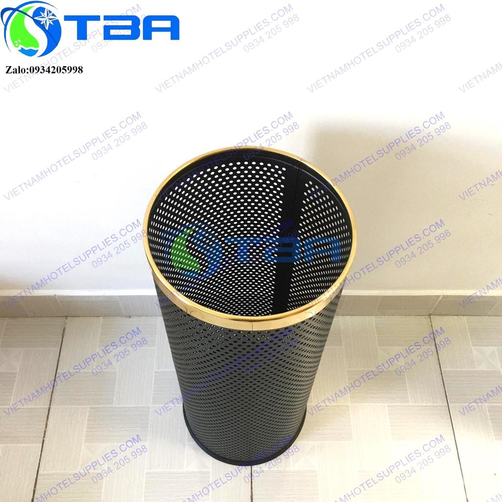 Sọt dù nhập khẩu cao cấp màu đen viền inox mạ vàng