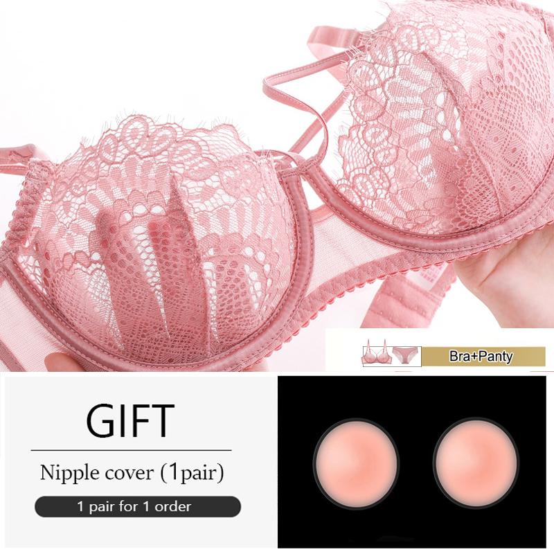 Thêu Trong Suốt Áo Ngực Và Quần Bộ Quần Lót Ren Plus Kích Thước Cô Gái Nữ Cám Dỗ Dưới Đẩy Lên Gợi Cảm Nữ Bộ Đồ Lót