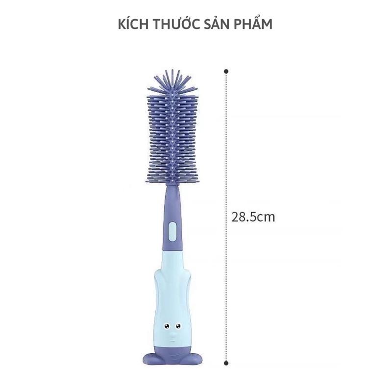 Cọ Rửa Bình Sữa Silicon 3in1, Cọ Bình Sữa Silicon Cao Cấp