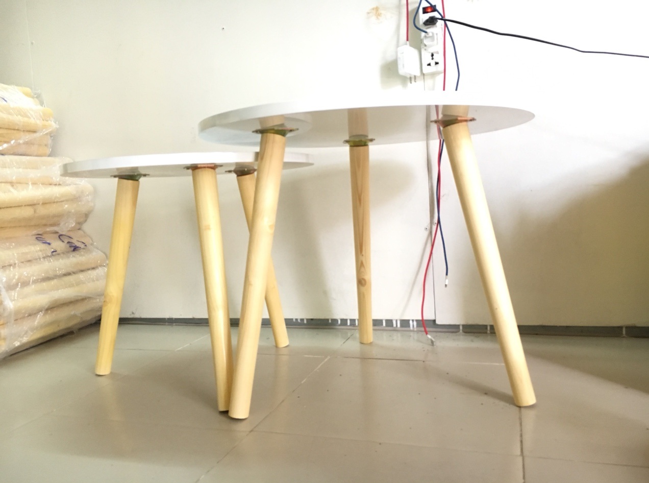 Cặp bàn tròn gỗ sofa phòng khách 60-50, bàn trà, bàn cafe, coffee, cà phê, bàn salon, sopha