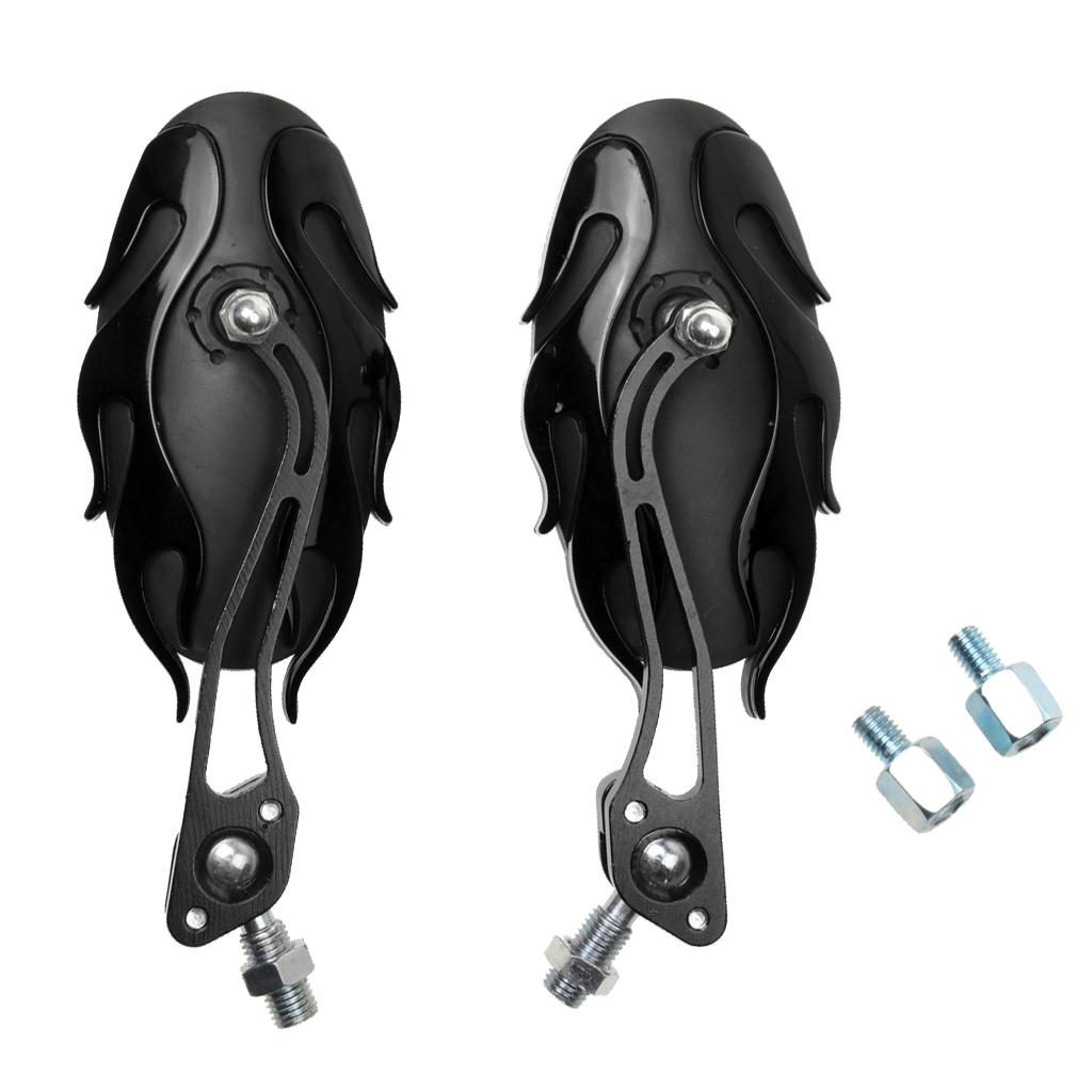 2pcs Black 3/8inch 10mm Rear View Side Mirror for Sport Bike Chopper ATV Quad