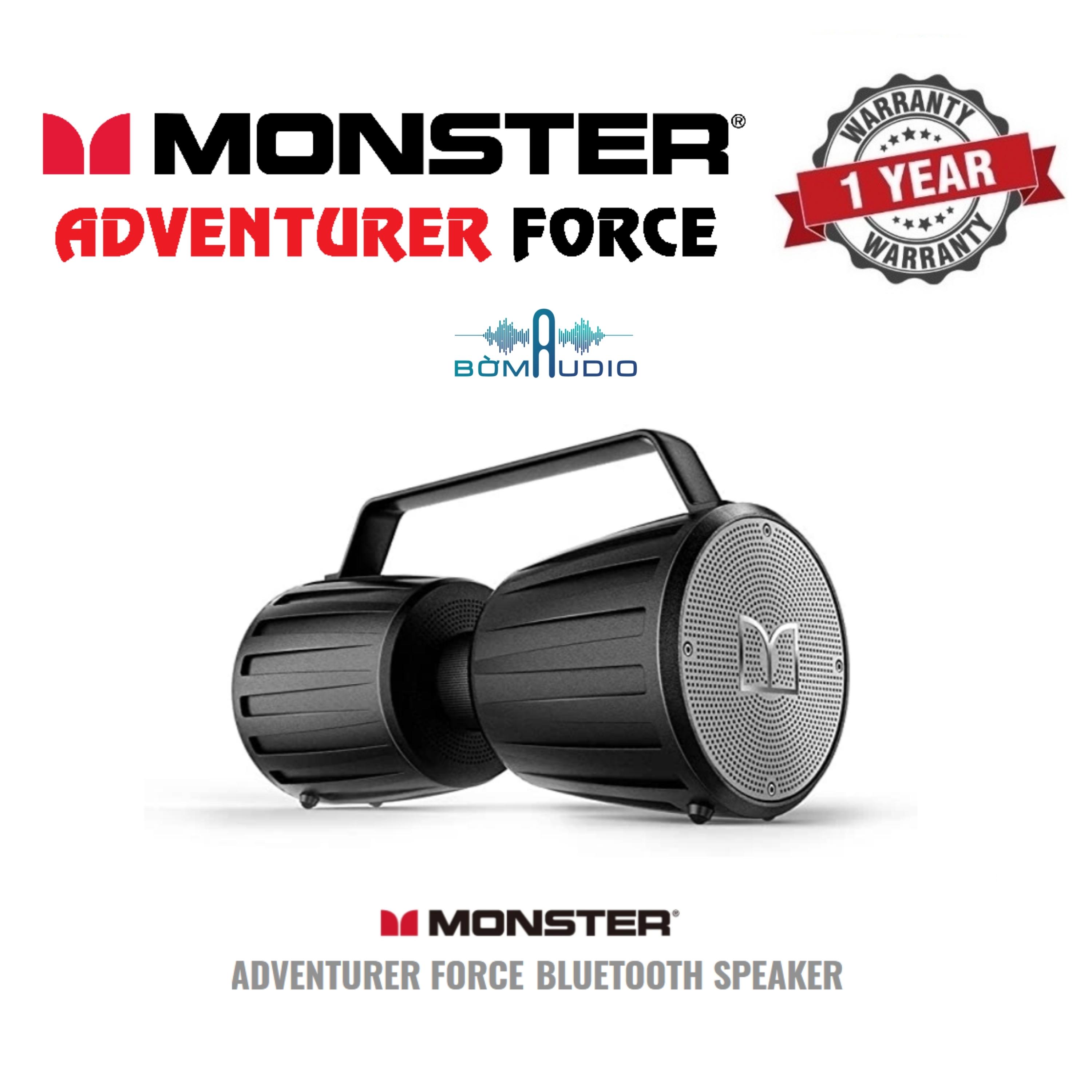 MONSTER ADVENTURER FORCE | Chất Âm Quái Vật _ Khuấy Động Mọi Cuộc Vui - Loa Bluetooth 5.0 Xách Tay Năng Động &amp; Thời Thượng - Chống Nước Chuẩn IPX7 Cao Cấp - Loa Kép 360o Cho Chất Âm Khủng - Đa Dạng Kết Nối - Pin 18H Liên Tục | Hàng Chính Hãng _ Mới 100%