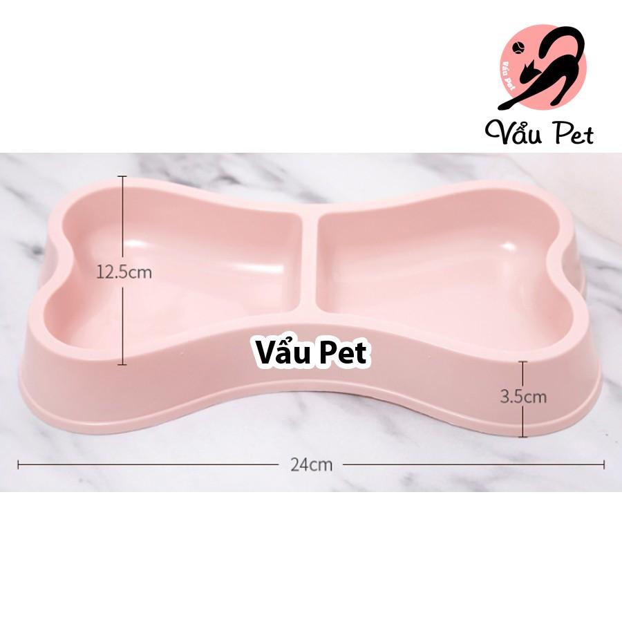 Bát ăn 2 ngăn hình xương cho chó mèo thú cưng - Lida Pet Shop