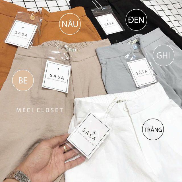 Quần culottes lửng khóa thật lưng chun ( mã 606)