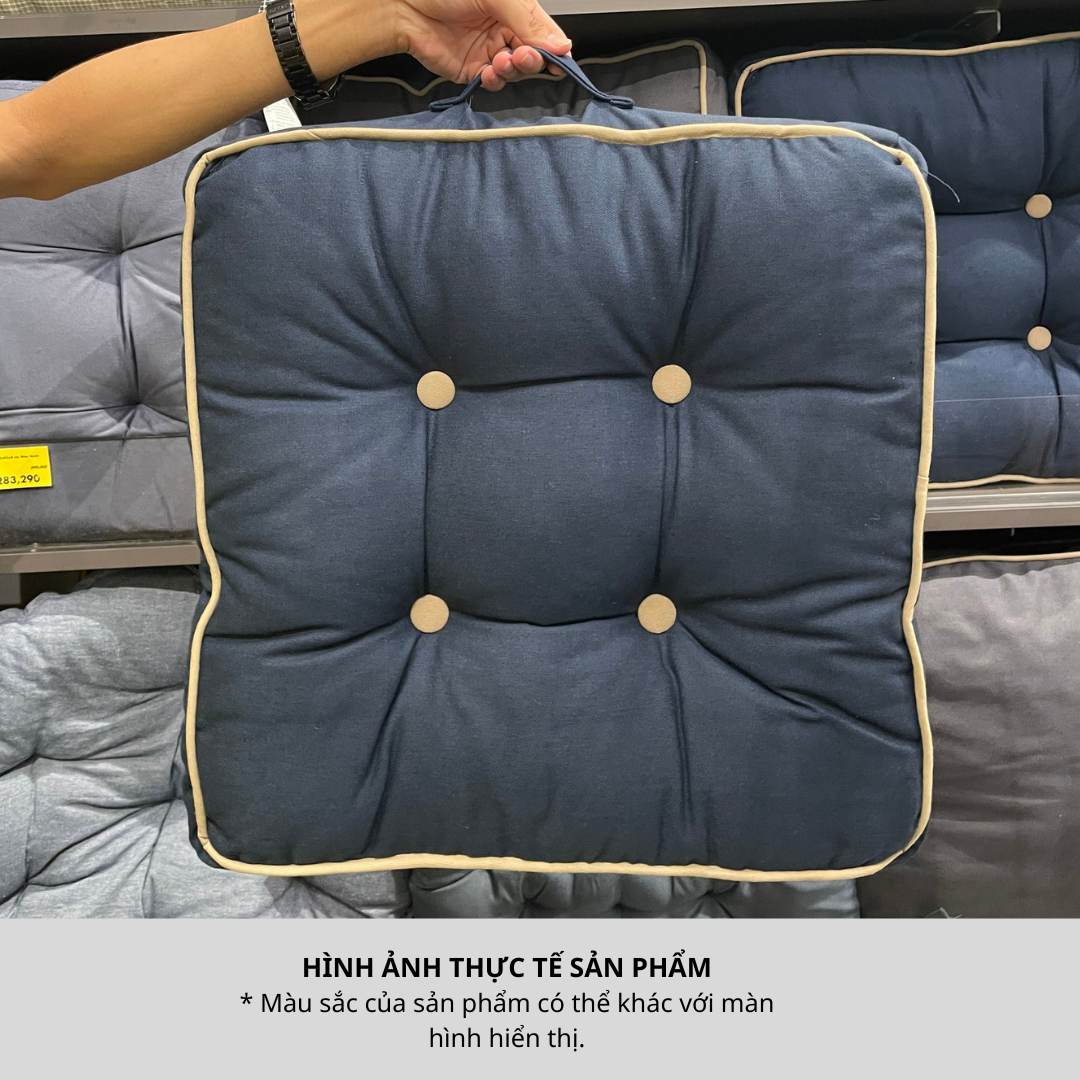 Đệm vuông ngồi bệt, nệm lót ghế ngồi văn phòng IMMY kích thước 50x50x8cm, chất liệu sợi tổng hợp, màu xanh | Index Living Mall - Phân phối độc quyền tại Việt Nam
