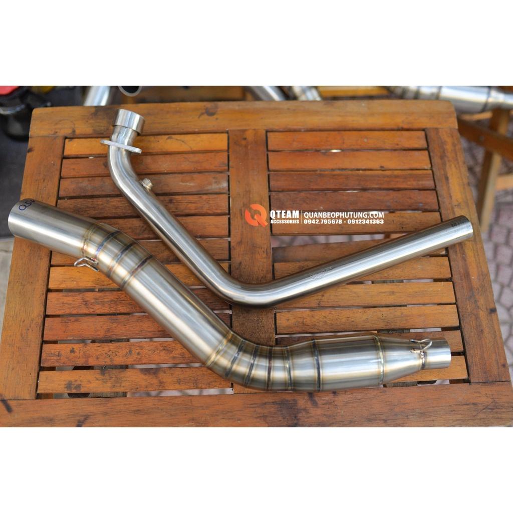 Cổ pô inox 304 bầu lưới tổ ong cho các dòng xe máy côn tay YAMAHA, HONDA và SUZUKI