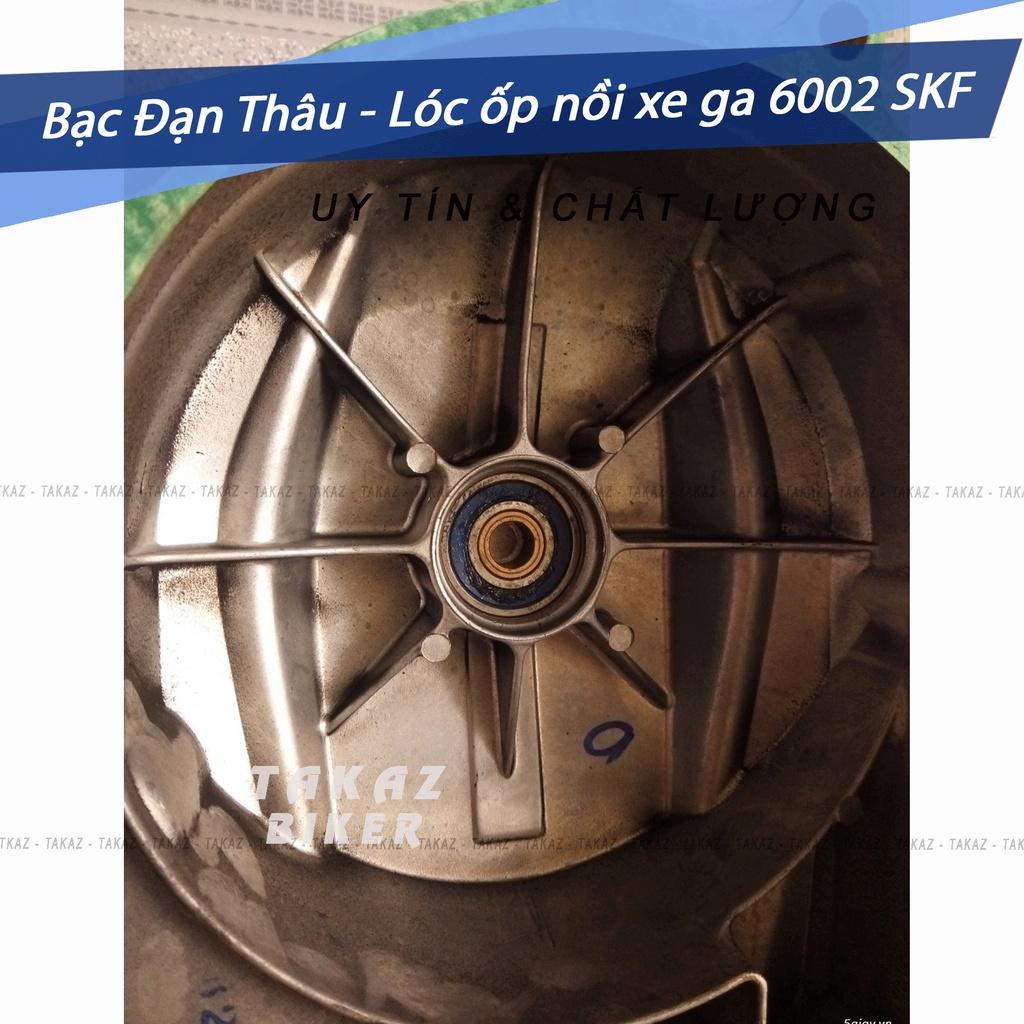 bạc đạn thâu lốc nồi xe tay ga 6002 bít nhựa lõi đồng thâu SKF