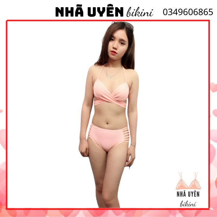 Bộ bikini nhã uyên 2 mảnh mút nâng Set bikini gọng nâng ngực quần nhúng cạp cao che bụng