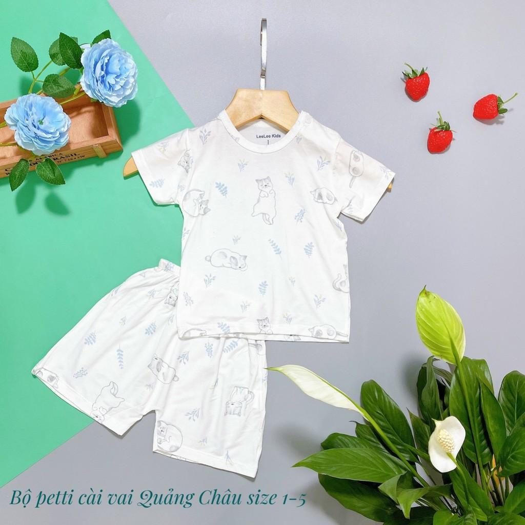 Bộ cộc tay pettit nền trắng Lee Lee Kids