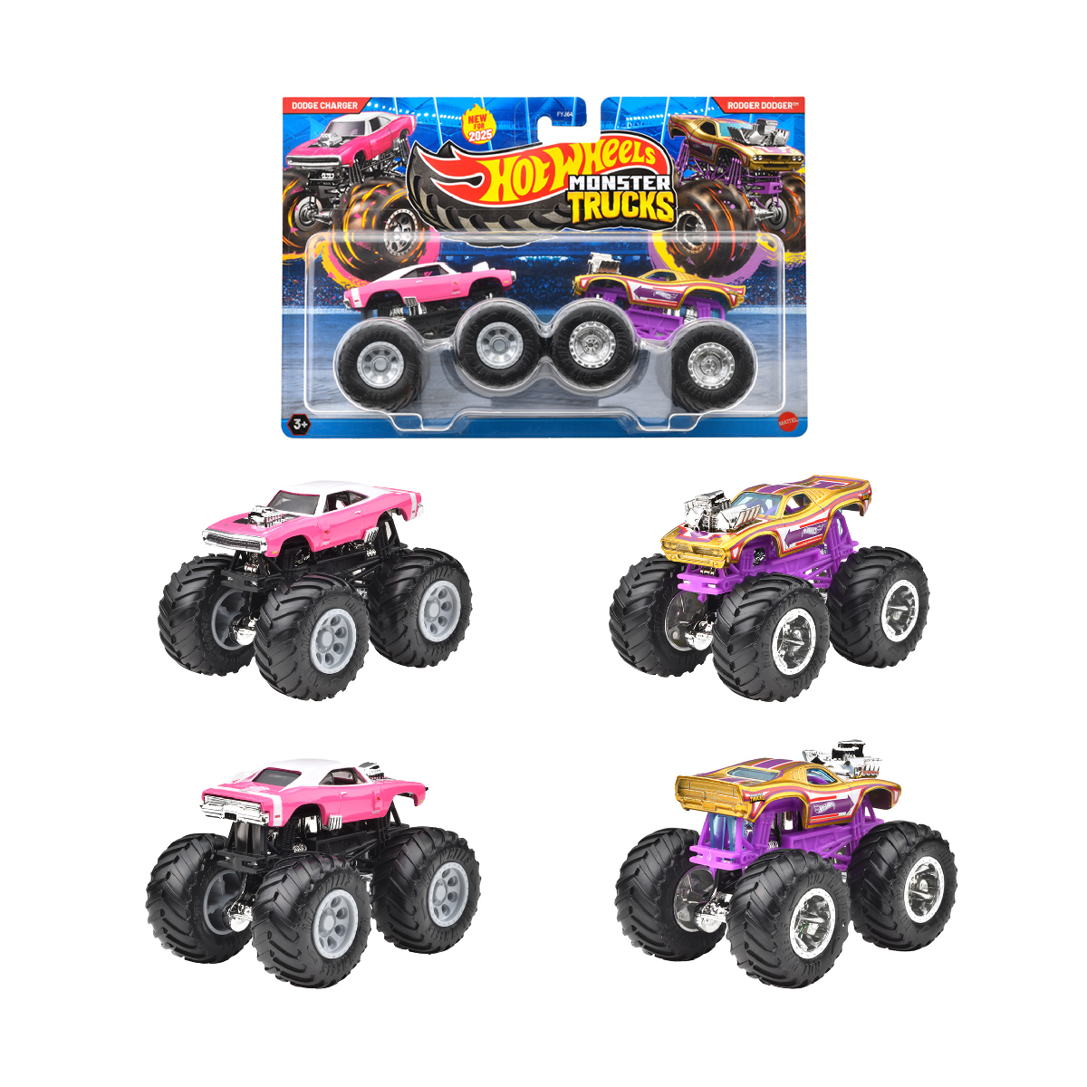 Bộ Đôi Siêu Xe Hot Wheels MONSTER TRUCKS FYJ64M - Giao hàng ngẫu nhiên