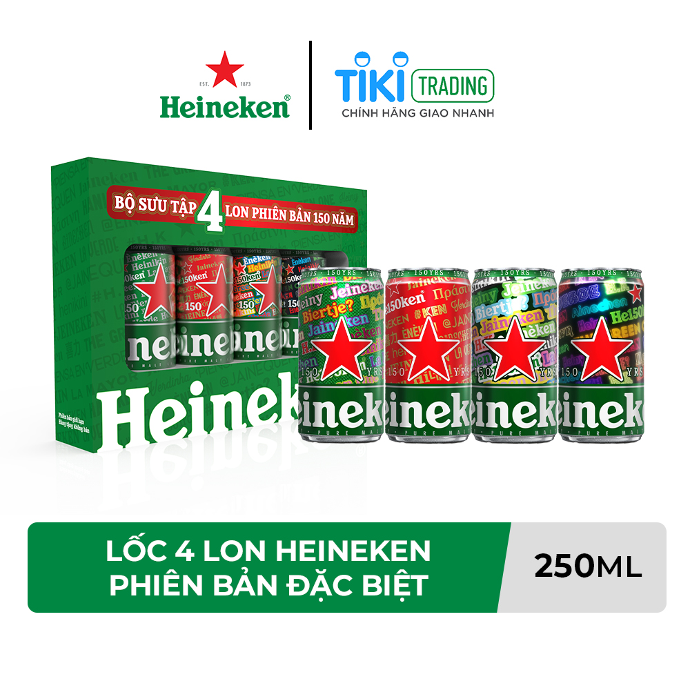 Lốc 4 Lon Heineken Phiên Bản Giới Hạn 250ml/Lon