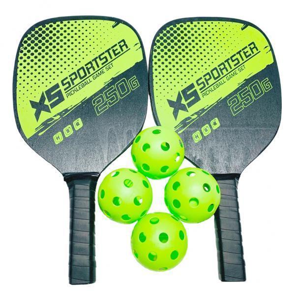 2xProfessional Pickleball Set 2-Player Carbon Fiber Paddle Racquets 4 Ball