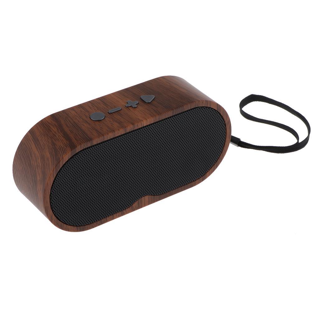 Wood Grain Wireless Bluetooth 5.0 Speaker Loudspeaker With Mic FM USB TF