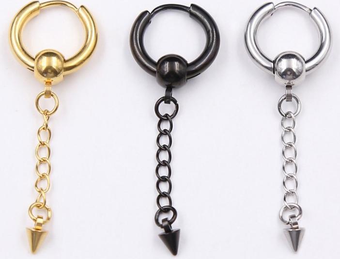 Bông Tai Nam Tòn Ten Chất Liệu Thép Titan Ko Rỉ TT 1468 - 1 Cặp