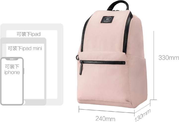 Balo  Xiaomi 90 Points Family Backpack 10 Inch Small (Pink)