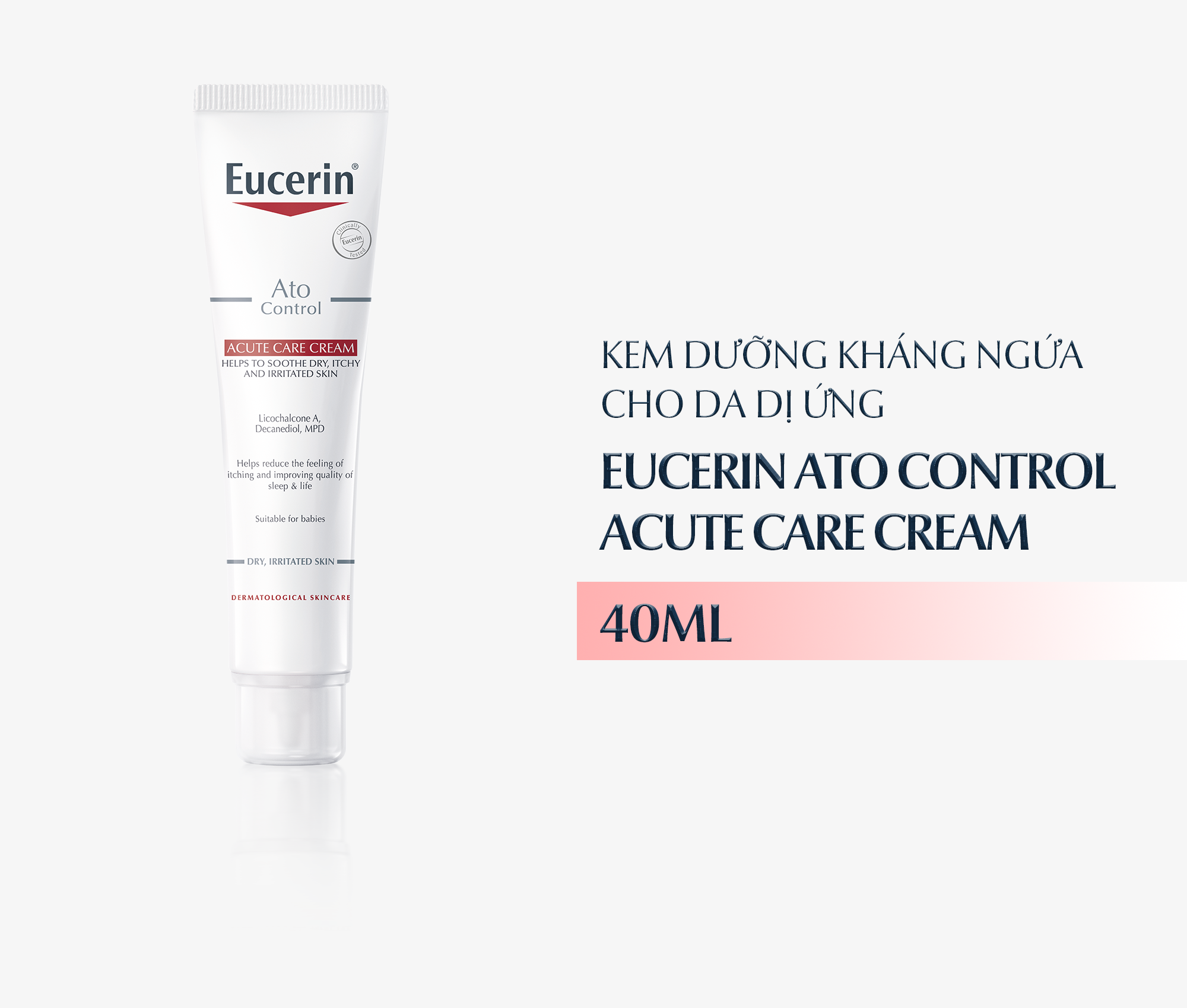 Kem Dưỡng Ẩm, Giảm Kích Ứng, Ngứa Eucerin Atocontrol Acute Care Cream (40ml) KBM02