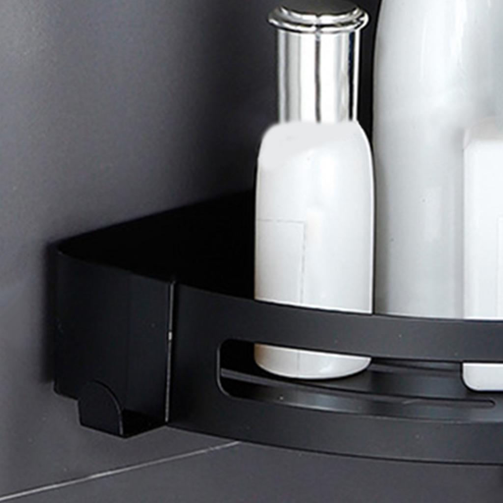 Shower Caddy Bathroom Shelf Storage Holder with Hooks Triangle Silver