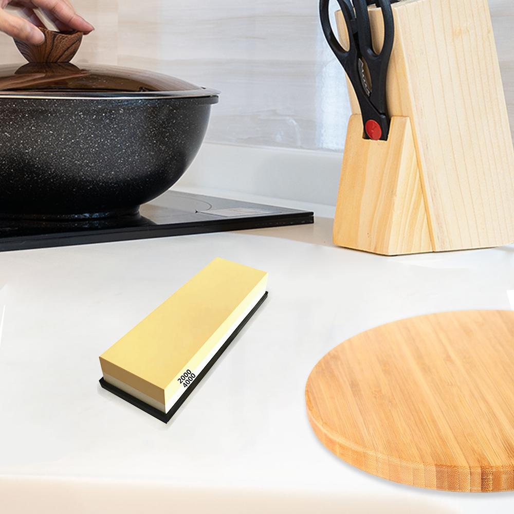 Đá mài dao kép 2000/4000, kết hợp thô và mịn,Được làm bằng corundum trắng chất lượng cao