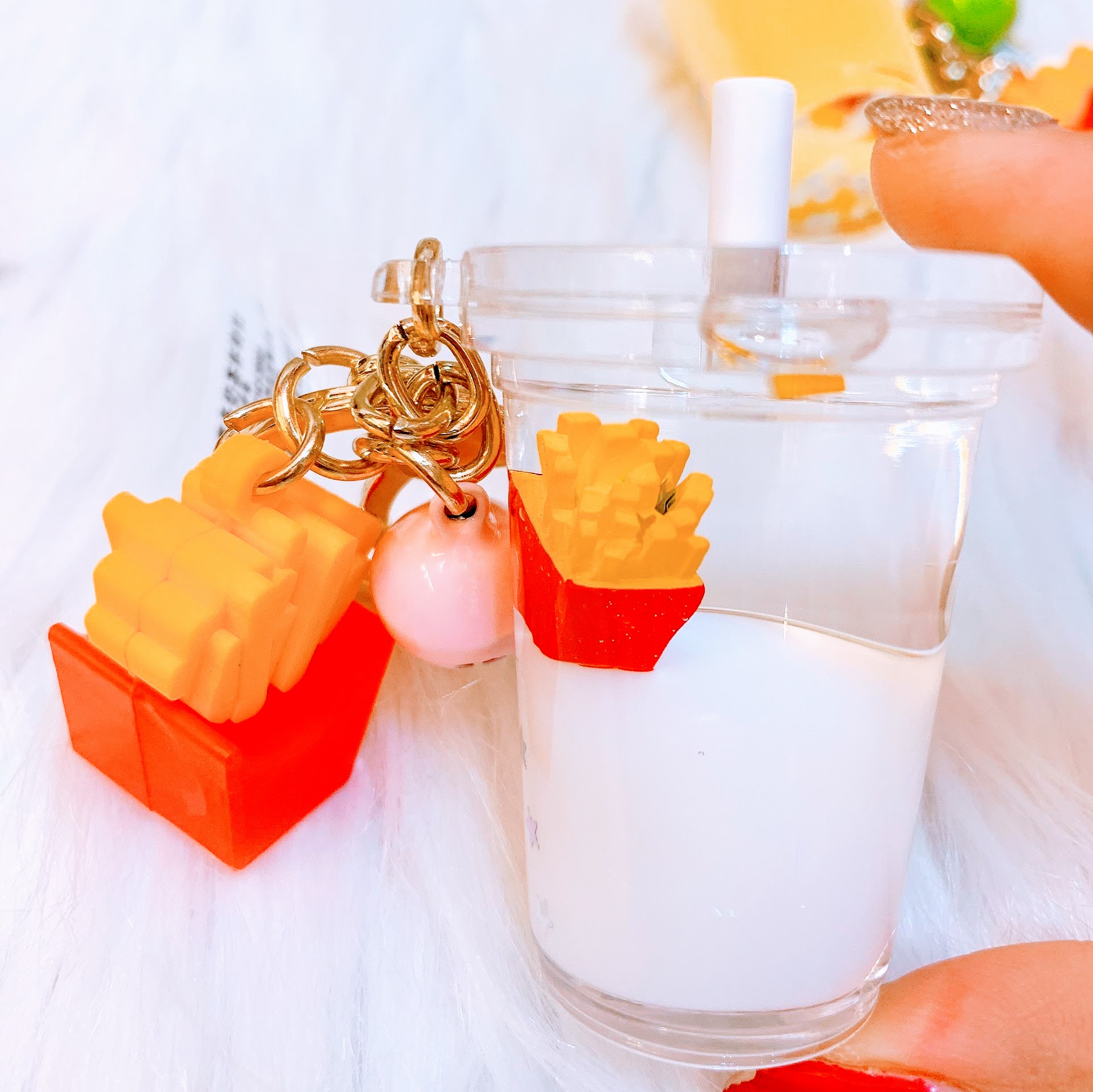 Móc Khóa Trà Sữa Fast Food - 1 Cái - Giao Mẫu Ngẫu Nhiên