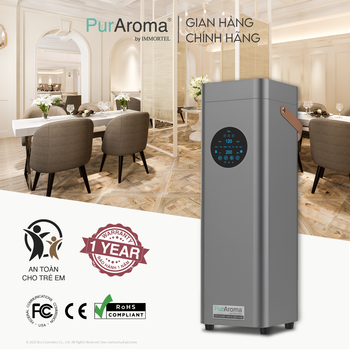 Máy Khuếch Tán Công Nghiệp PurAroma PRO T - Công Nghệ Phun Sương Lạnh Nano Siêu Mịn
