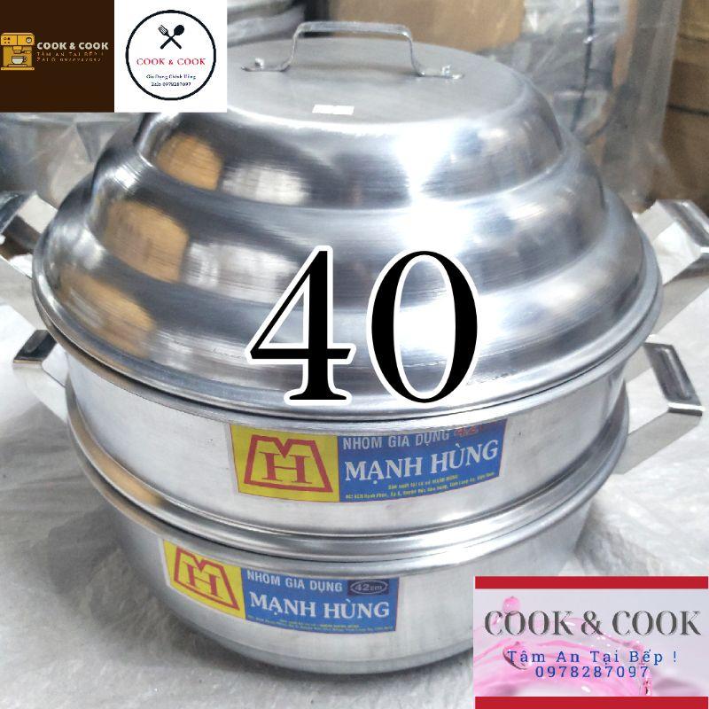 Bộ xửng hấp size 40 Nhôm Mạnh Hùng chuyên Hấp bánh bao, hải sản, rau củ, hấp đồ xôi