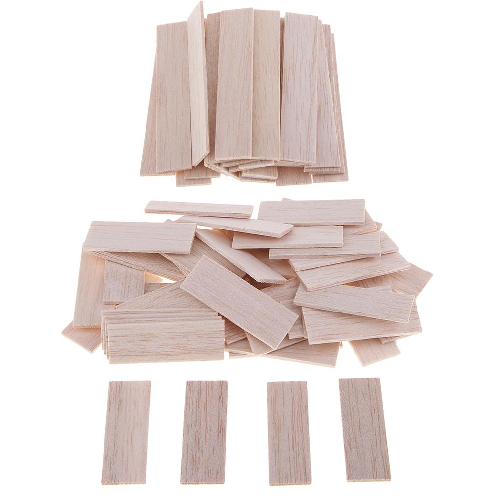 80pcs Natural Wood Slices Unfinished Wooden Sticks Kids Craft DIY Ornament