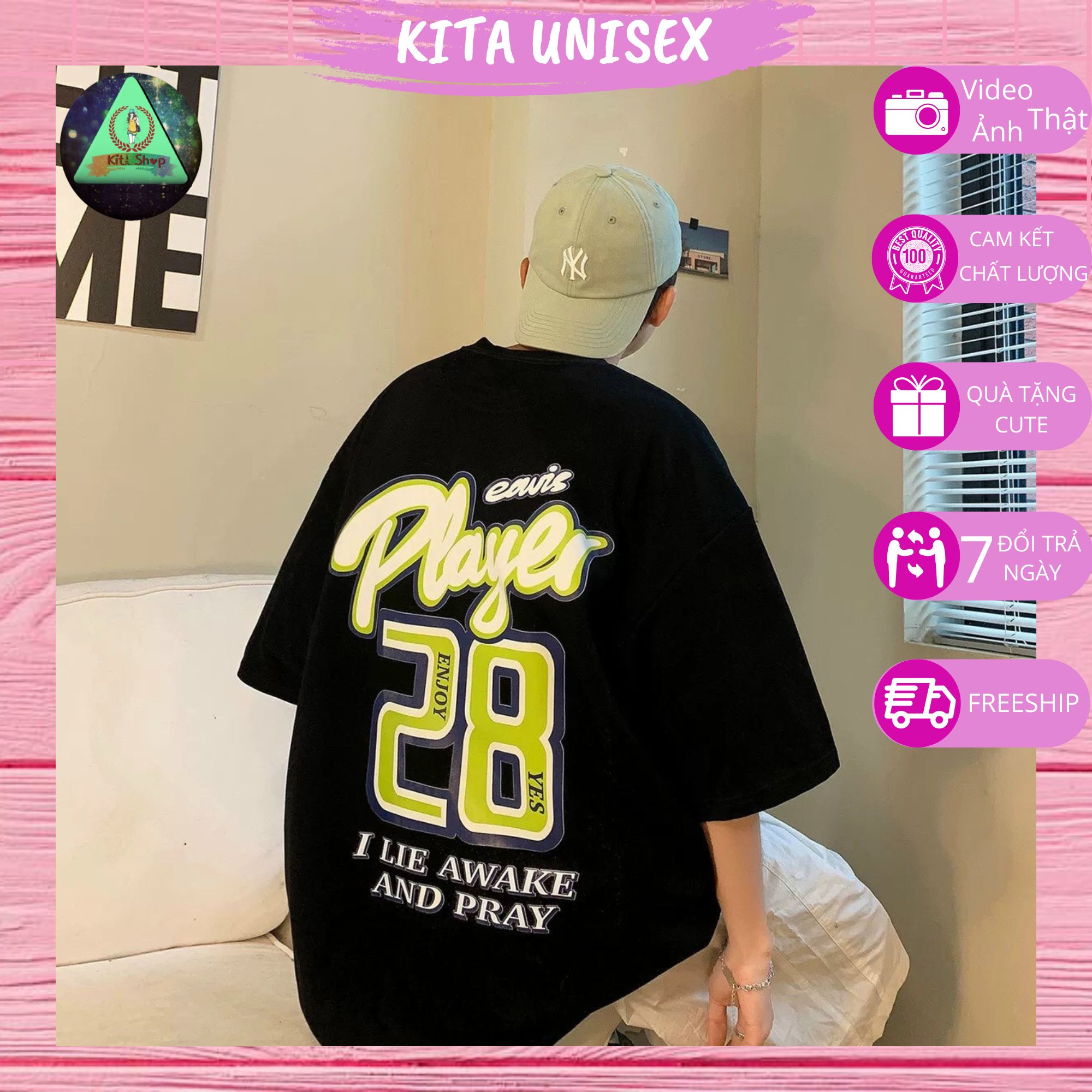 Áo Phông Nam Nữ Unisex Form Rộng Tay Lỡ Vải Cotton Mềm Mịn Mát - Player 28