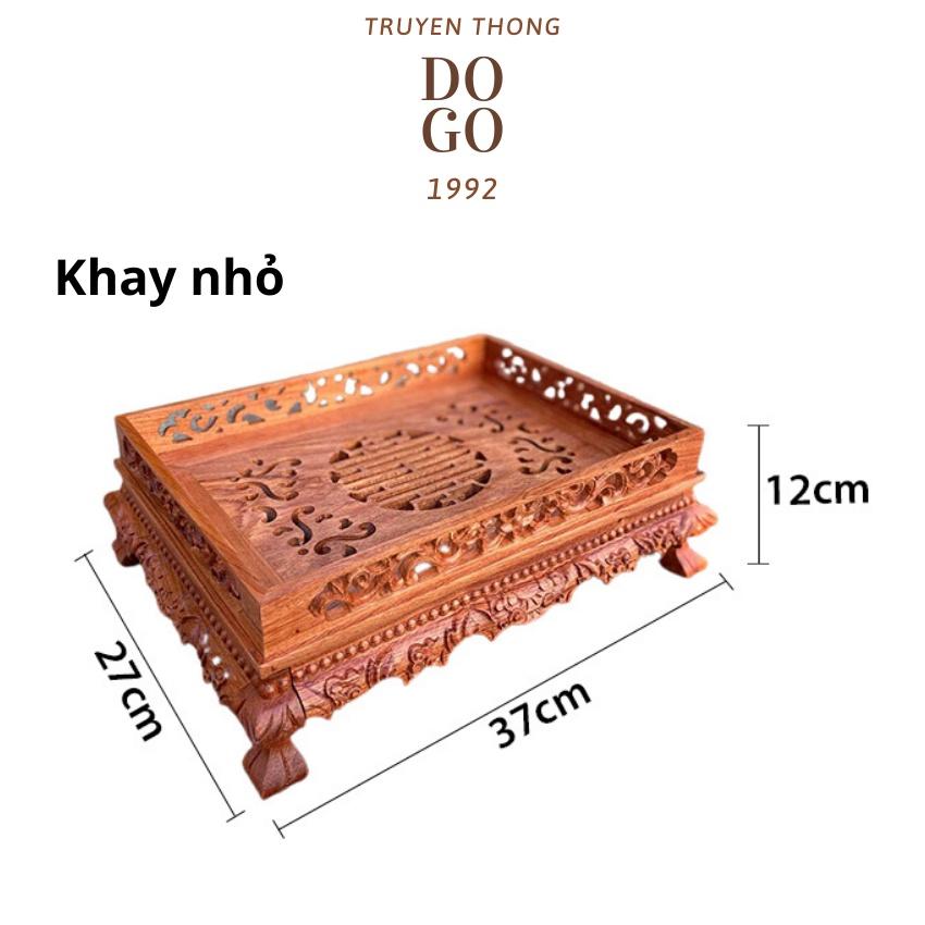 Khay trà gỗ hương cao cấp Khay để ấm trà kiểu chân quỳ đục trạm tinh xảo DOGO 1992