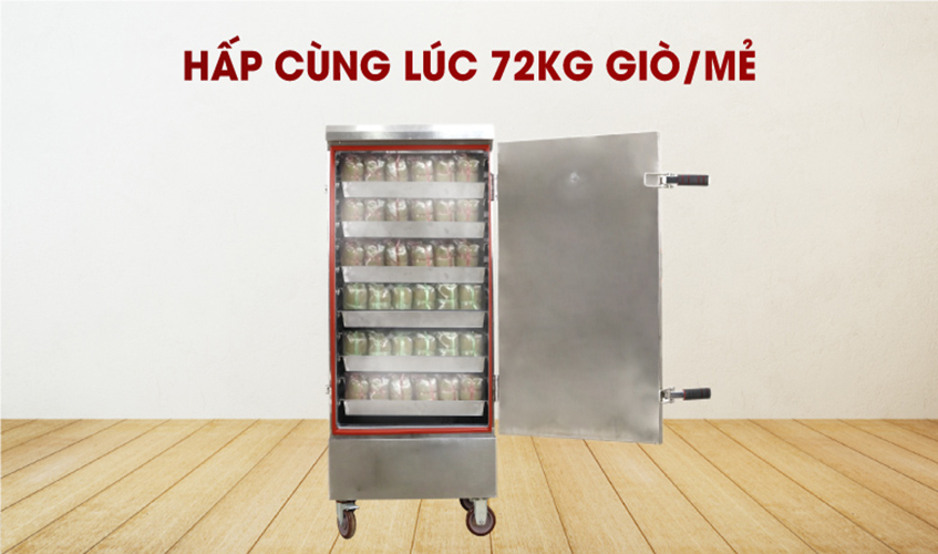 Tủ Hấp Giò Chả, Thực Phẩm 72 Kg Dùng Điện 12 Khay Việt Nam NEWSUN, Năng Suất Cao - Hàng Chính Hãng