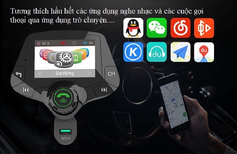 Bộ Chuyển Đổi Trên Ô Tô Có Bluetooth, Thiết Bị Thông Minh MP3- FM G24