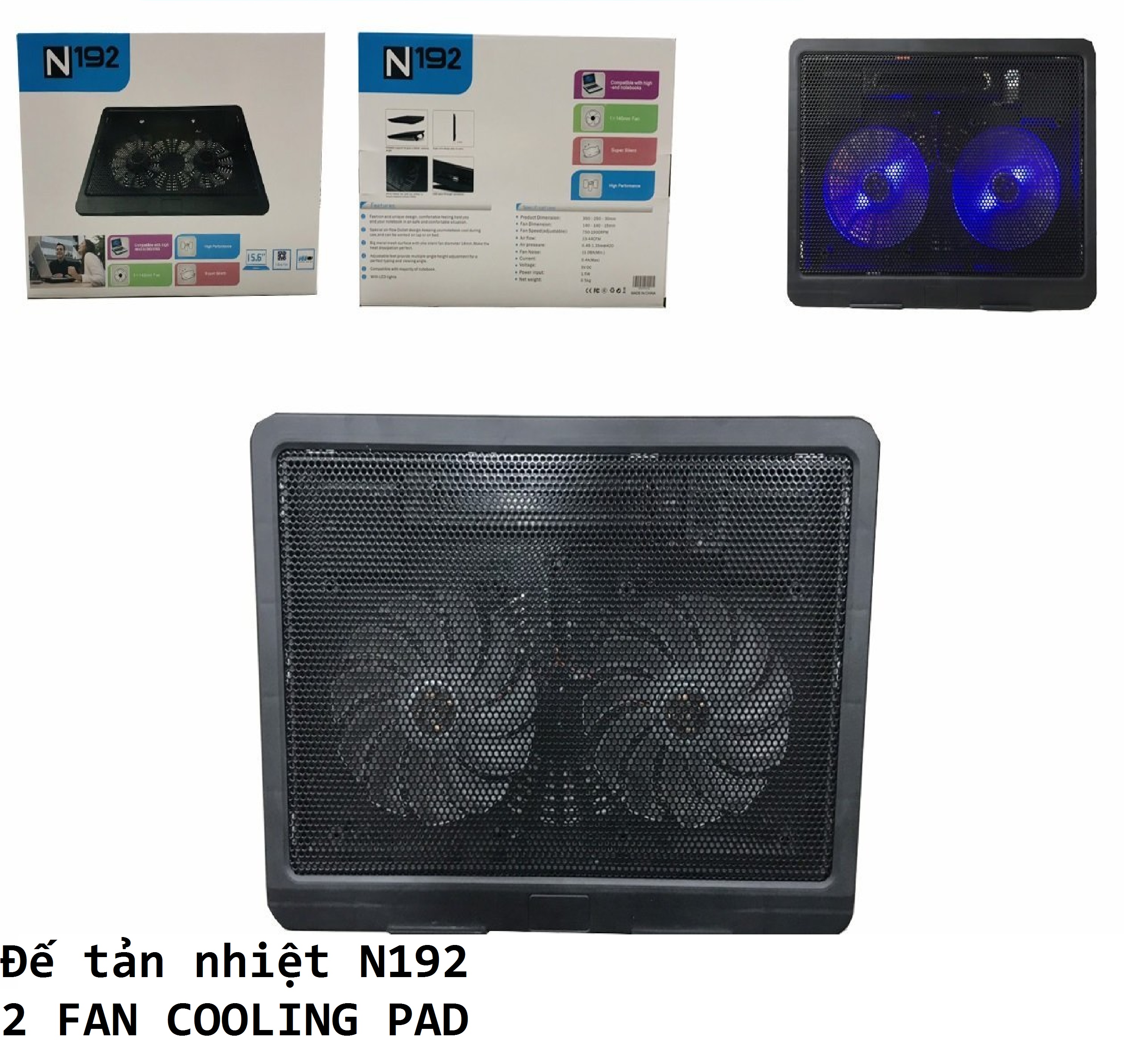 Đế tản nhiệt N192 2 Fan COOLING PAD VT