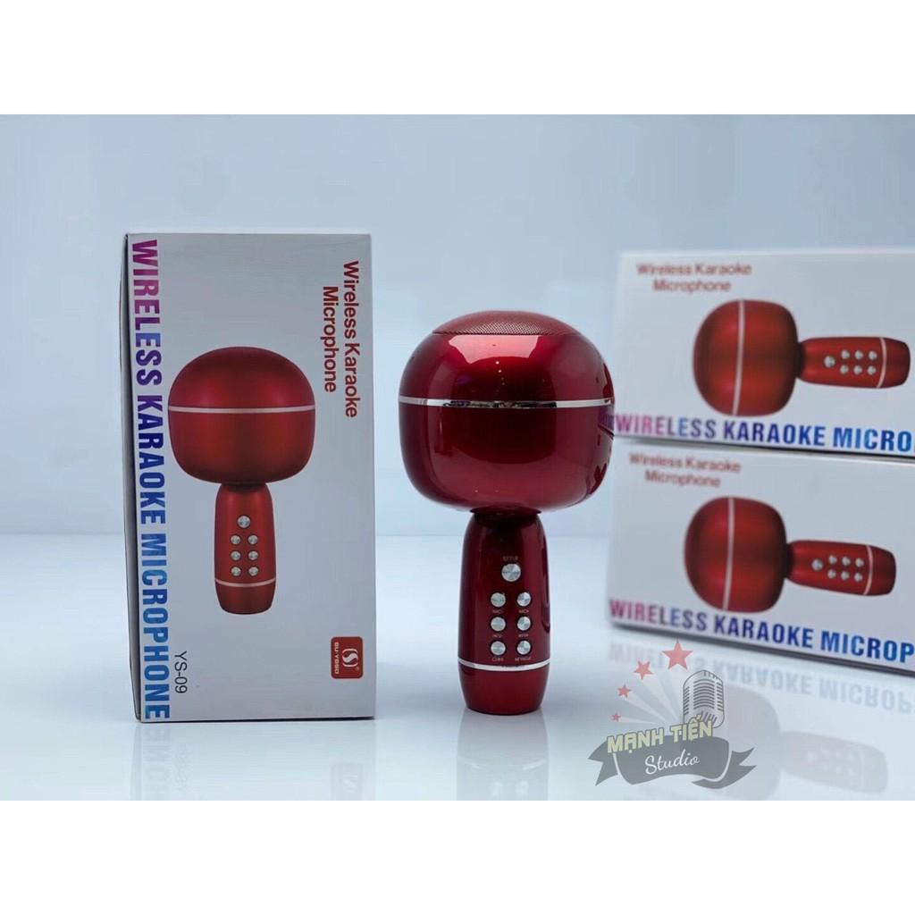 Mic karaoke kèm loa  không dây bluetooth YS - 09 đầy đủ hiệu ứng đổi giọng người già trẻ em siêu hay âm thanh