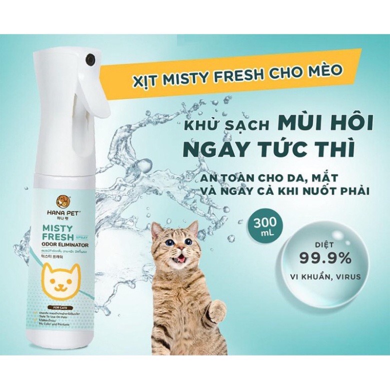 Xịt khử mùi, khử khuẩn Misty Fresh an toàn cho thú cưng 300ml