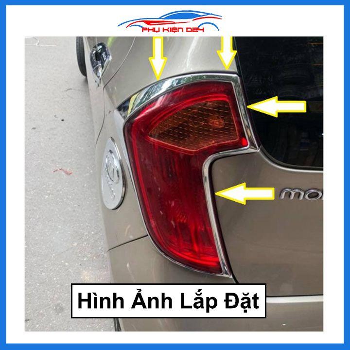 Ốp viền đèn pha hậu mạ crom Morning 2012-2013-2014-2015-2016-2017-2018-2019-2020 chống trầy trang trí bảo vệ xe
