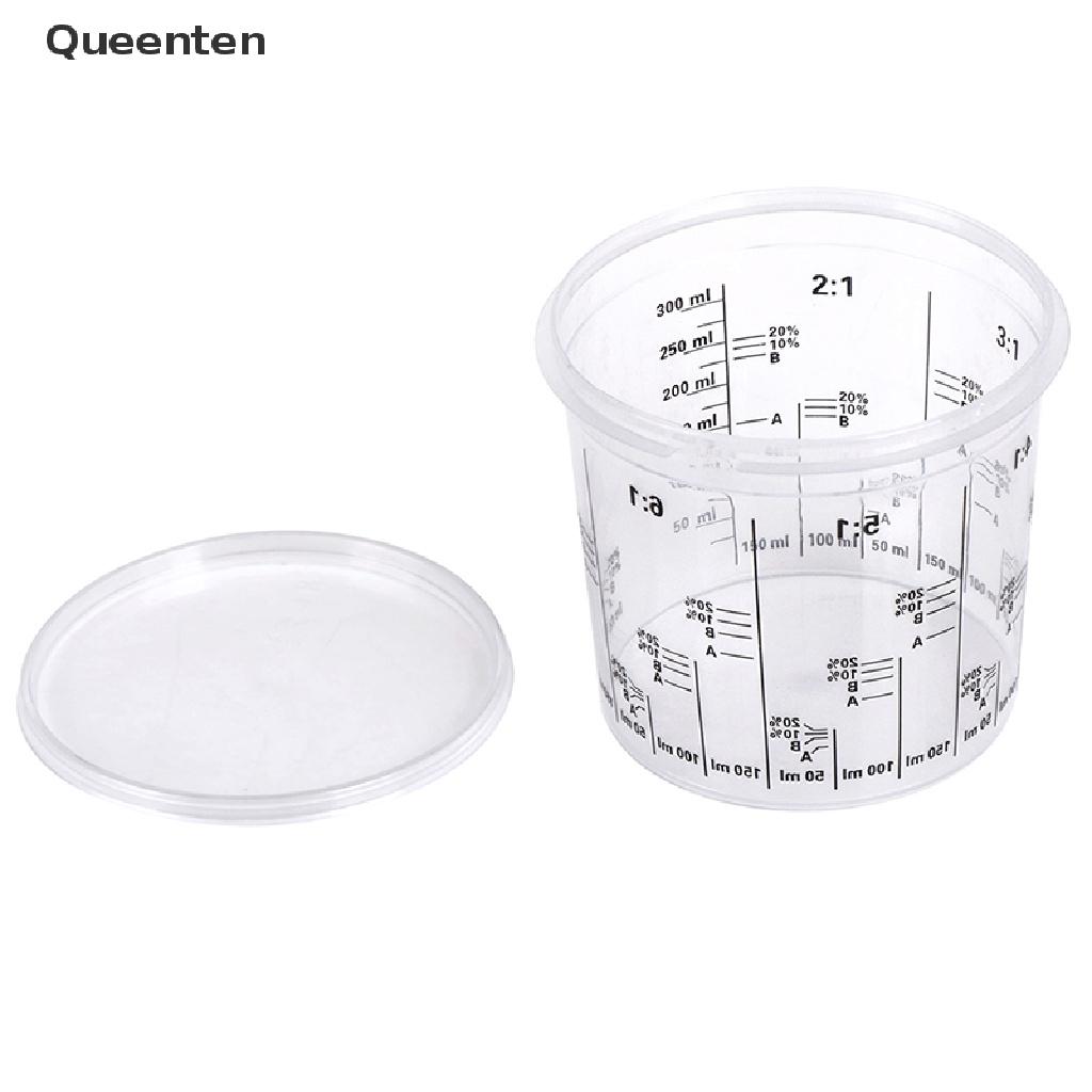 Queenten Plastic Paint Mixing Cup PP Hard Plastic Tune Paint Cup with Cover QT