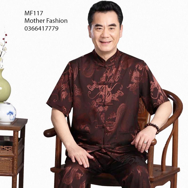 Bộ quần áo nam trung niên, quần áo cho ông già MF117