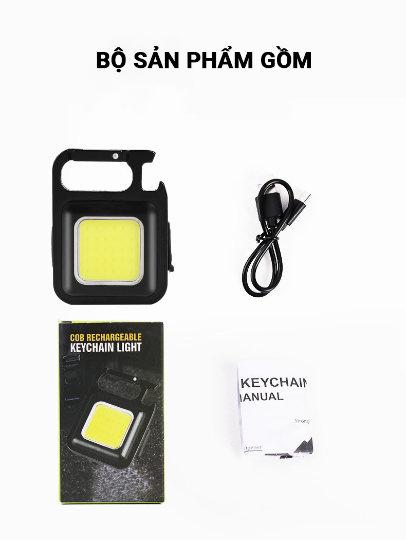 Đèn Led Mini Móc Khóa Teement - Đèn Pin Cob - Đèn Pin Dã Ngoại - Sạc Usb Tiện Dụng - Hàng Chính Hãng