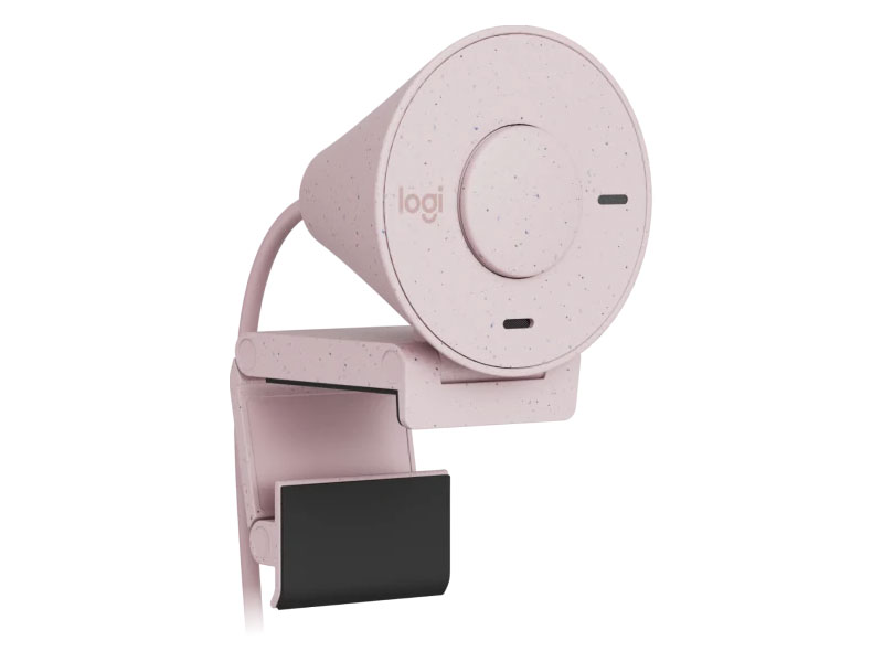 Webcam Full HD Logitech Brio 300 - Màn che ống kính, Micrô giảm tiếng ồn, USB-C, tự động chỉnh ánh sáng - Hàng Chính Hãng