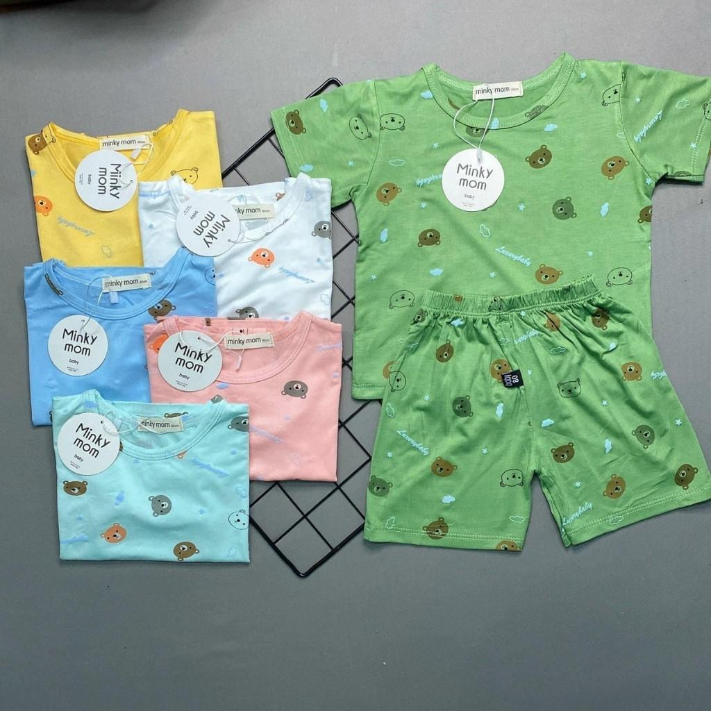 Bộ Cộc Tay Cho Bé Bộ Mimky Mom Cộc Tay Cho Bé Trai Bé Gái Với Họa Tiết Gấu Siêu Đáng Yêu Chất Thun Lạnh Siêu Mát