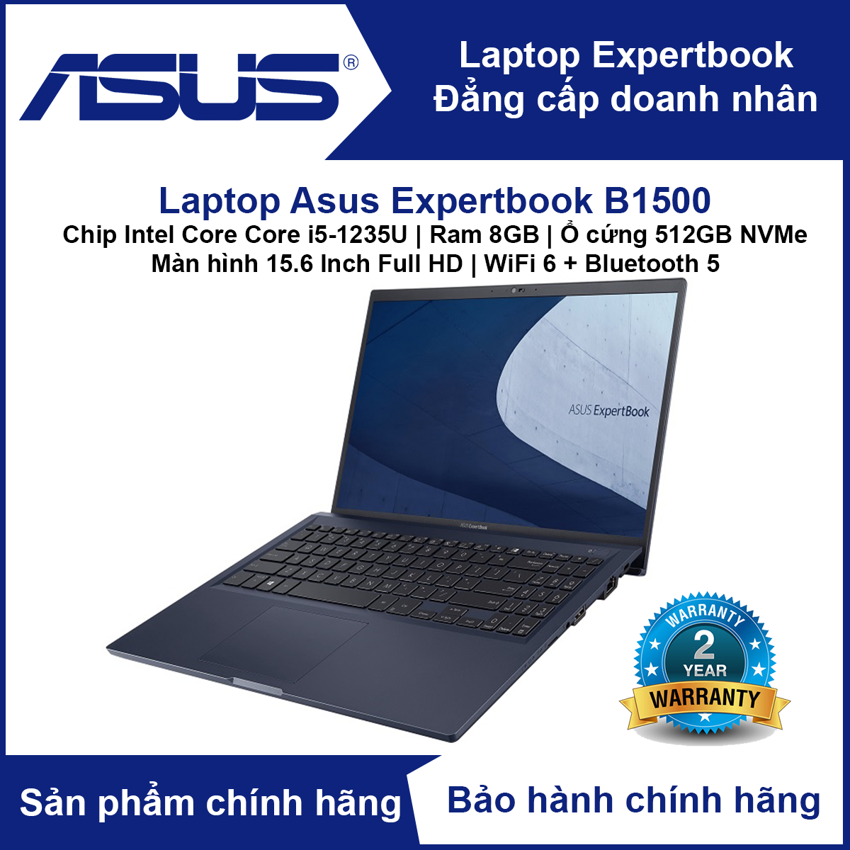 Laptop Asus ExpertBook B1500 - Hàng Chính Hãng