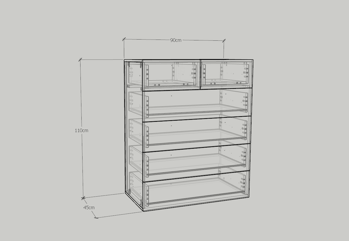 [Happy Home Furniture] WESLEY, Tủ đựng đồ - 6 hộc kéo ,  90cm x 45cm x 110cm ( DxRxC), THK_050