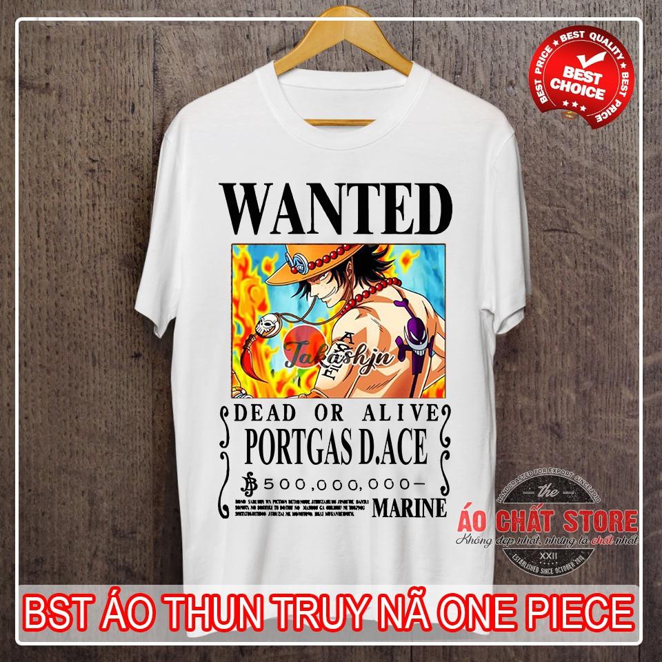 BST ÁO THUN ONE PIECE TRUY NÃ BĂNG MŨ RƠM SIÊU ĐỘC | ÁO LUFFY ONE PIECE WANTED TSHIRT OP18