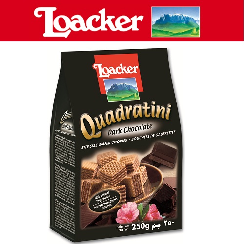 Bánh xốp Loacker Quadratini Dark Chocolate 250g