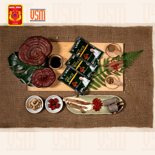 Ginseng House - Chiết Xuất Linh Chi Và Hồng Sâm Hàn Quốc 6 Năm Tuổi - Hộp 30 gói