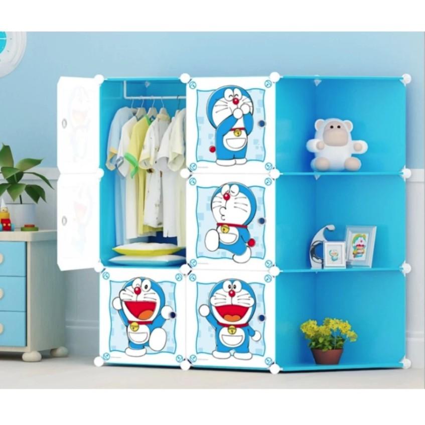 Tủ quần áo Doremon lắp ráp 9 ô có bên hông